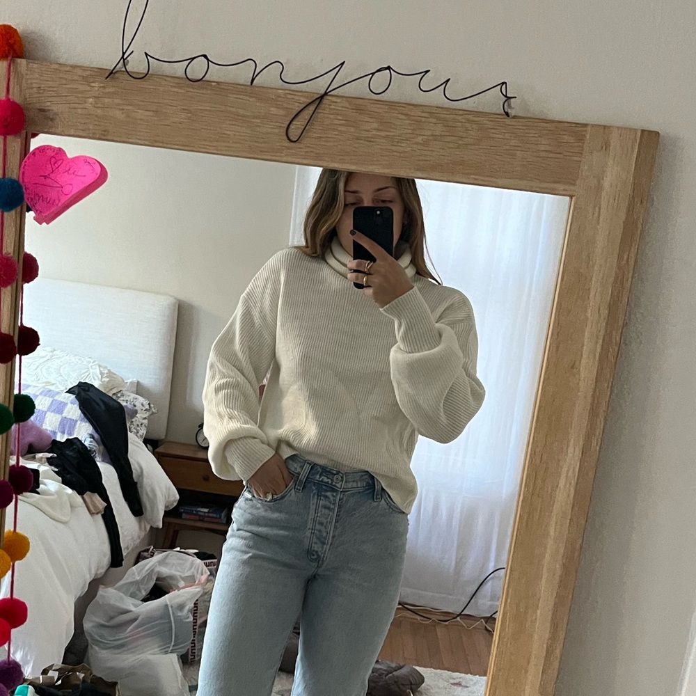 White turtleneck sweater from Urban Outfitters